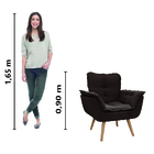 Poltrona Decorativa Dubai Para Sala Veludo Marrom Selmer