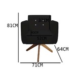 Poltrona Decorativa Duda Base Giratória C/strass Suede Preto