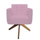 Poltrona Decorativa Duda Base Giratória C/strass Suede Rosa B