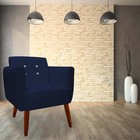 Poltrona Decorativa Duda C/ Strass Suede Azul Marinho - D'cla