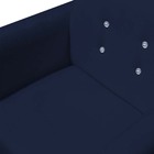 Poltrona Decorativa Duda C/ Strass Suede Azul Marinho - D'cla
