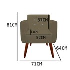 Poltrona Decorativa Duda C/ Strass Suede Marrom Rato - D'clas