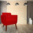 Poltrona Decorativa Duda C/ Strass Suede Vermelho - D'classe