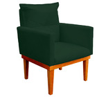 Poltrona Decorativa Duda Com Base De Madeira Para Sala E Quar