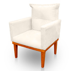 Poltrona Decorativa Duda Com Base De Madeira Para Sala E Quar