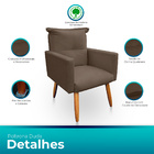 Poltrona Decorativa Duda Com Puff New Para Sala E Quarto Sued