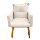 Poltrona Decorativa Duda Com Puff New Para Sala E Quarto Sued