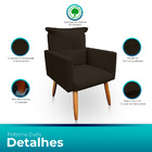 Poltrona Decorativa Duda Com Puff New Para Sala E Quarto Sued