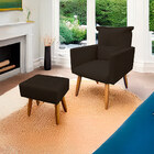 Poltrona Decorativa Duda Com Puff New Para Sala E Quarto Sued