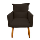 Poltrona Decorativa Duda Com Puff New Para Sala E Quarto Sued