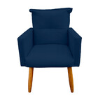 Poltrona Decorativa Duda Com Puff New Para Sala E Quarto Sued