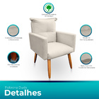 Poltrona Decorativa Duda Com Puff New Para Sala E Quarto Sued