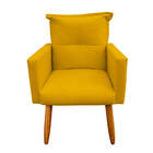 Poltrona Decorativa Duda Para Sala E Quarto Suede Amarelo - J