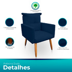 Poltrona Decorativa Duda Para Sala E Quarto Suede Azul - Jylc