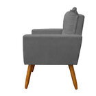 Poltrona Decorativa Duda Para Sala E Quarto Suede Cinza - Jyl