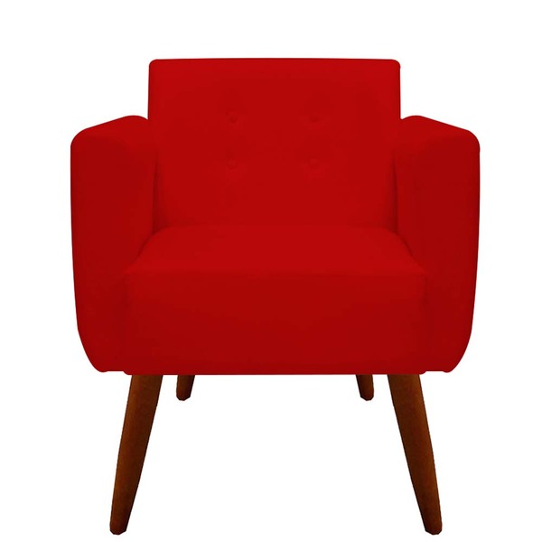 Poltrona Decorativa Duda Suede Vermelho - D'classe Decor