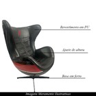 Poltrona Decorativa Egg Chair B12 Super Preto/vermelho G53 -