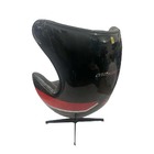 Poltrona Decorativa Egg Chair B12 Super Preto/vermelho G53 -