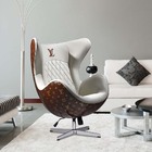 Poltrona Decorativa Egg Chair Lv Branco/marsala G53 - Gran Be