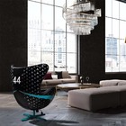 Poltrona Decorativa Egg Chair Nº 44 Hamilton Preta G53 - Gran