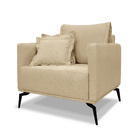 Poltrona Decorativa Elba Linho Dourado - Loja Sheep