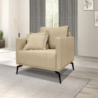 Poltrona Decorativa Elba Linho Dourado - Loja Sheep