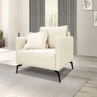 Poltrona Decorativa Elba Linho Pérola - Loja Sheep