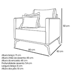 Poltrona Decorativa Elba Linho Rústico Grigio - Loja Sheep