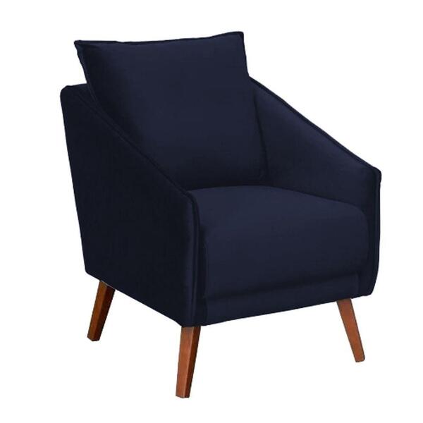 Poltrona Decorativa Elea Suede Deluxe Azul - Flash Sonho