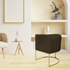 Poltrona Decorativa Elisa Suede Base De Ferro Dourado - Palla