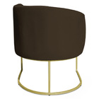 Poltrona Decorativa Elisa Suede Base De Ferro Dourado - Palla