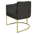 Poltrona Decorativa Elisa Suede Base De Ferro Dourado - Palla