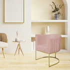 Poltrona Decorativa Elisa Suede Base De Ferro Dourado - Palla