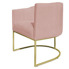 Poltrona Decorativa Elisa Suede Base De Ferro Dourado - Palla