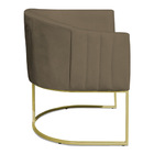 Poltrona Decorativa Elisa Suede Base De Ferro Dourado - Palla