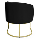 Poltrona Decorativa Elisa Suede Preto Base De Ferro Dourado -