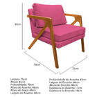 Poltrona Decorativa Elizabeth E01 Base  Madeira Corano - Amar