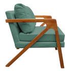 Poltrona Decorativa Elizabeth E01 Base  Madeira Linho - Doce