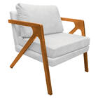 Poltrona Decorativa Elizabeth E01 Base  Madeira Suede - Doce