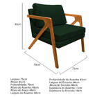 Poltrona Decorativa Elizabeth E01 Base  Madeira Suede - Doce