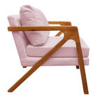 Poltrona Decorativa Elizabeth E01 Base  Madeira Suede - Doce