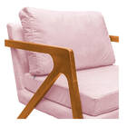 Poltrona Decorativa Elizabeth E01 Base  Madeira Suede - Doce