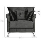 Poltrona Decorativa Elizabeth Veludo Cinza Turkay Chumbo Star