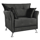 Poltrona Decorativa Elizabeth Veludo Cinza Turkay Chumbo Star