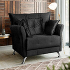 Poltrona Decorativa Elizabeth Veludo Preto Turkay Black - Spe