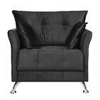 Poltrona Decorativa Elizabeth Veludo Preto Turkay Black - Spe