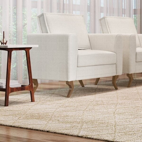 Poltrona Decorativa Em Algodão Caprice Cru