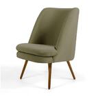 Poltrona Decorativa Em Algodão Caramelo Com Pé Palito Áquila