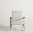 Poltrona Decorativa Em Algodão Jangada Madeira/cinza