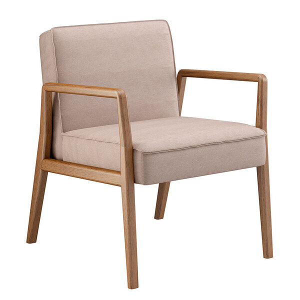 Poltrona Decorativa Em Algodão Maite-volttoni - Nogueira